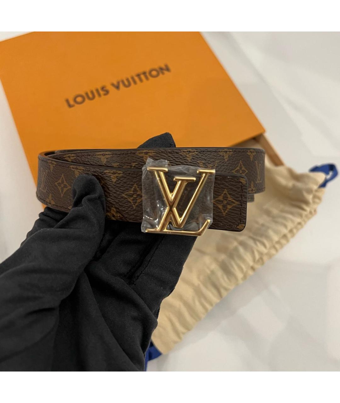 LOUIS VUITTON Черный кожаный ремень, фото 6