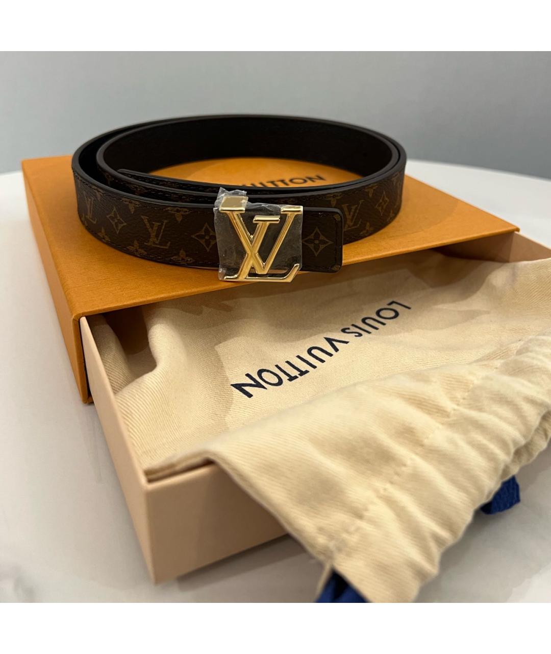 LOUIS VUITTON Черный кожаный ремень, фото 5