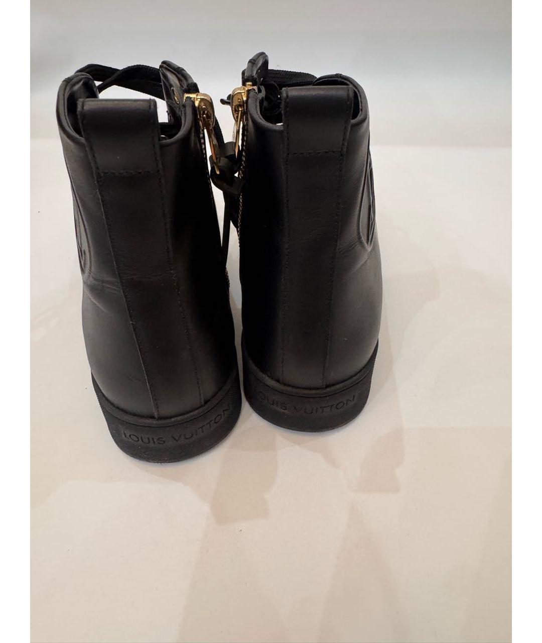 LOUIS VUITTON Черные кожаные кеды, фото 5