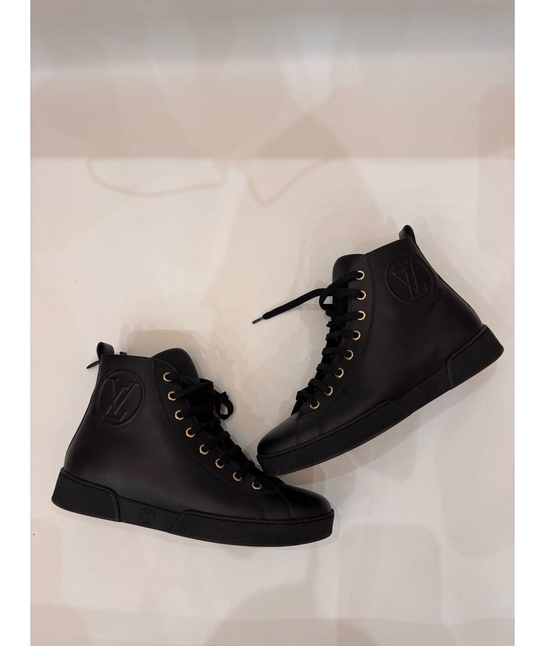 LOUIS VUITTON Черные кожаные кеды, фото 2