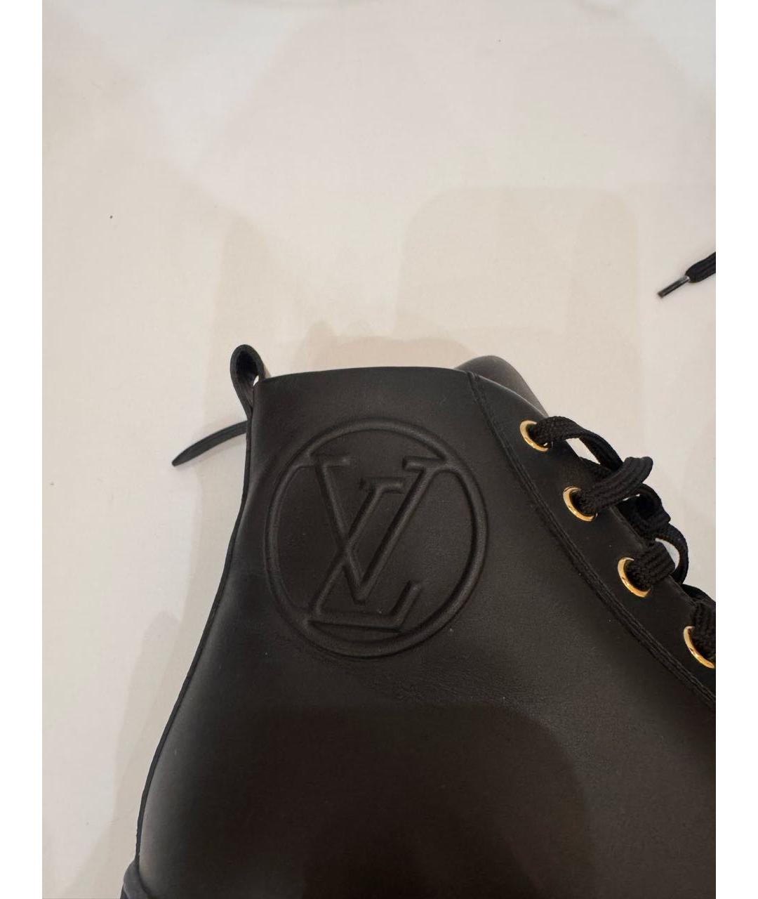LOUIS VUITTON Черные кожаные кеды, фото 6