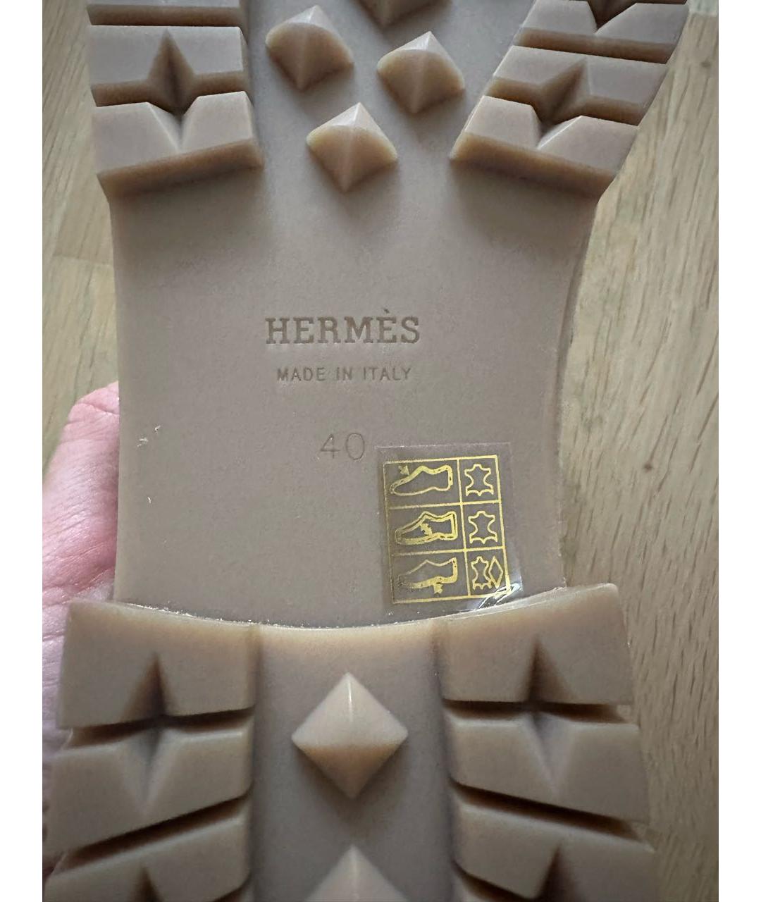 HERMES Бежевые замшевые лоферы, фото 6