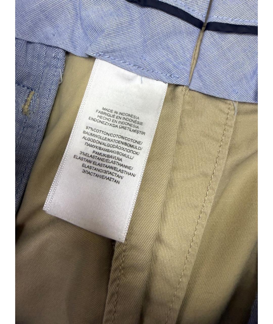 POLO RALPH LAUREN Бежевые хлопковые брюки чинос, фото 5