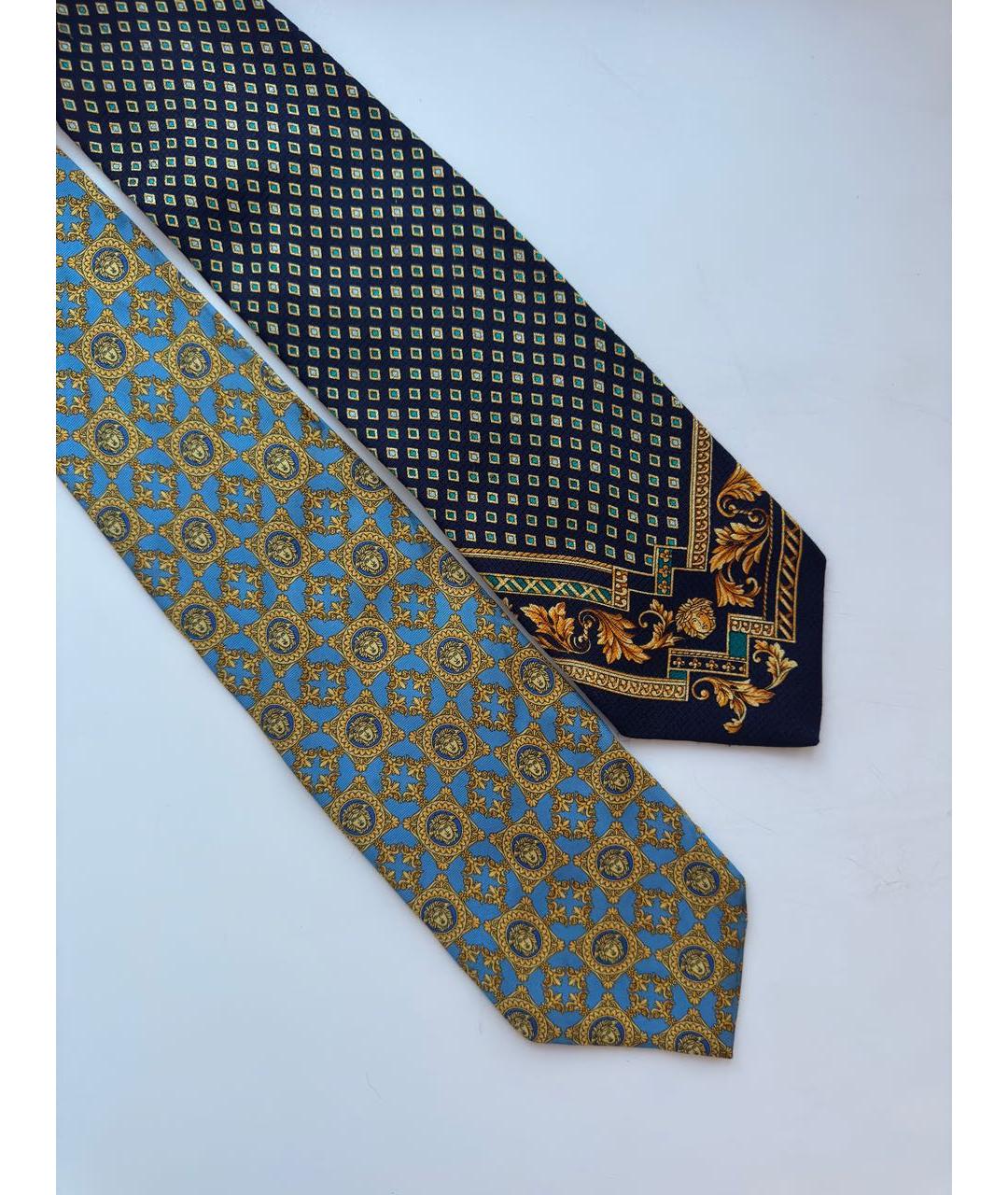 VERSACE Синий шелковый галстук, фото 6