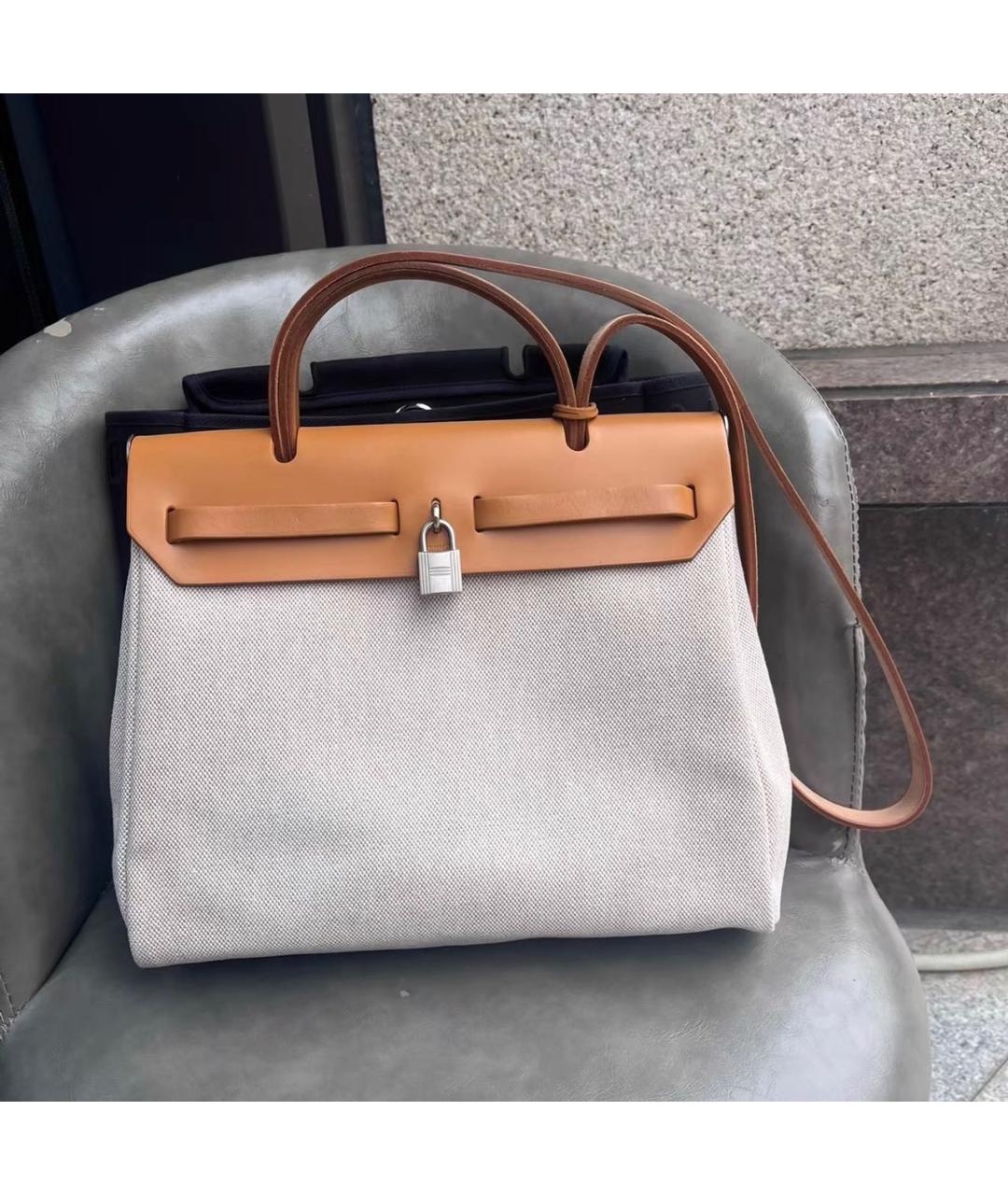 HERMES Коричневая кожаная сумка тоут, фото 2