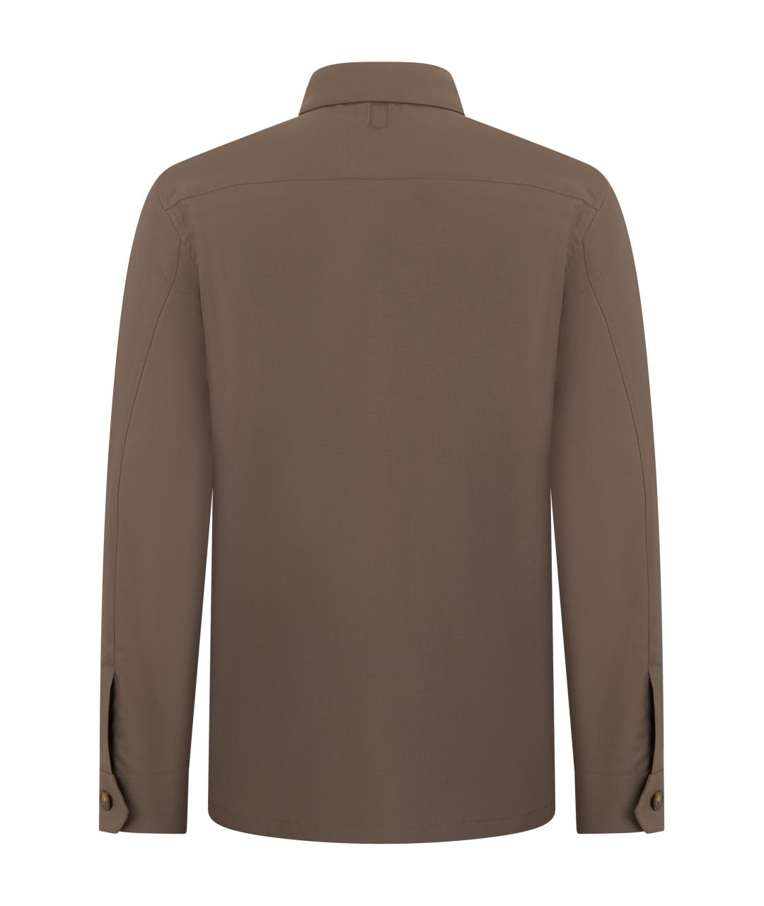 CANALI Коричневая шерстяная кэжуал рубашка, фото 2