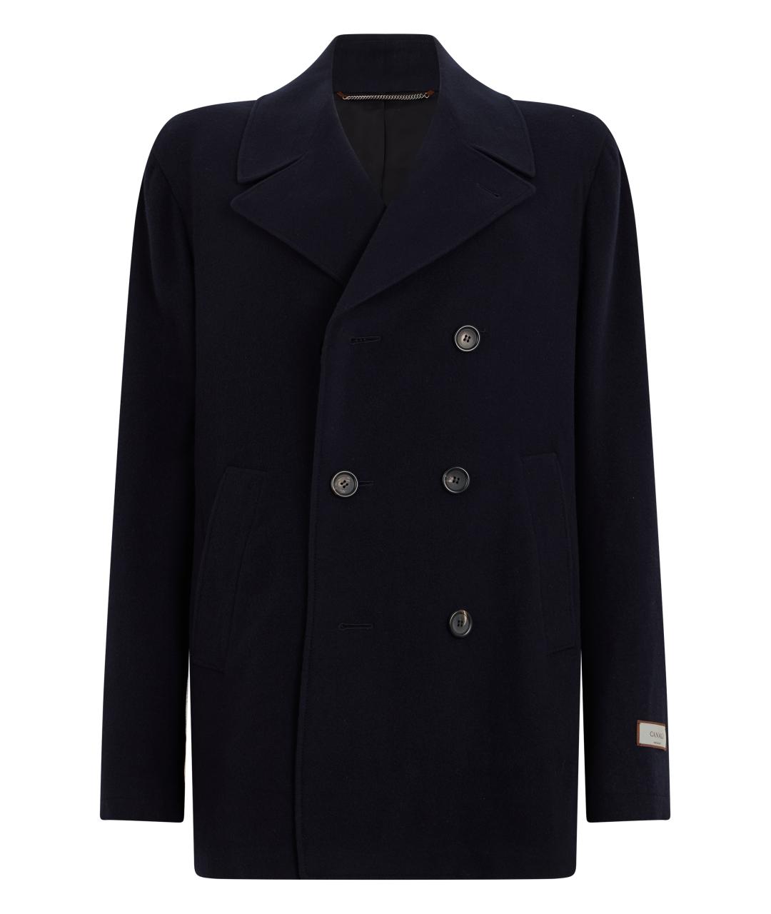 CANALI Синее шерстяное пальто, фото 1