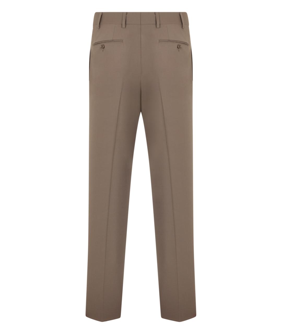 CANALI Коричневые шерстяные классические брюки, фото 2