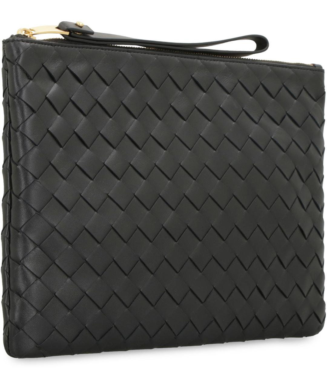 BOTTEGA VENETA Черная кожаная папка для документов, фото 4