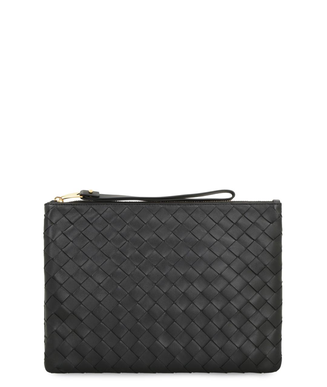 BOTTEGA VENETA Черная кожаная папка для документов, фото 1