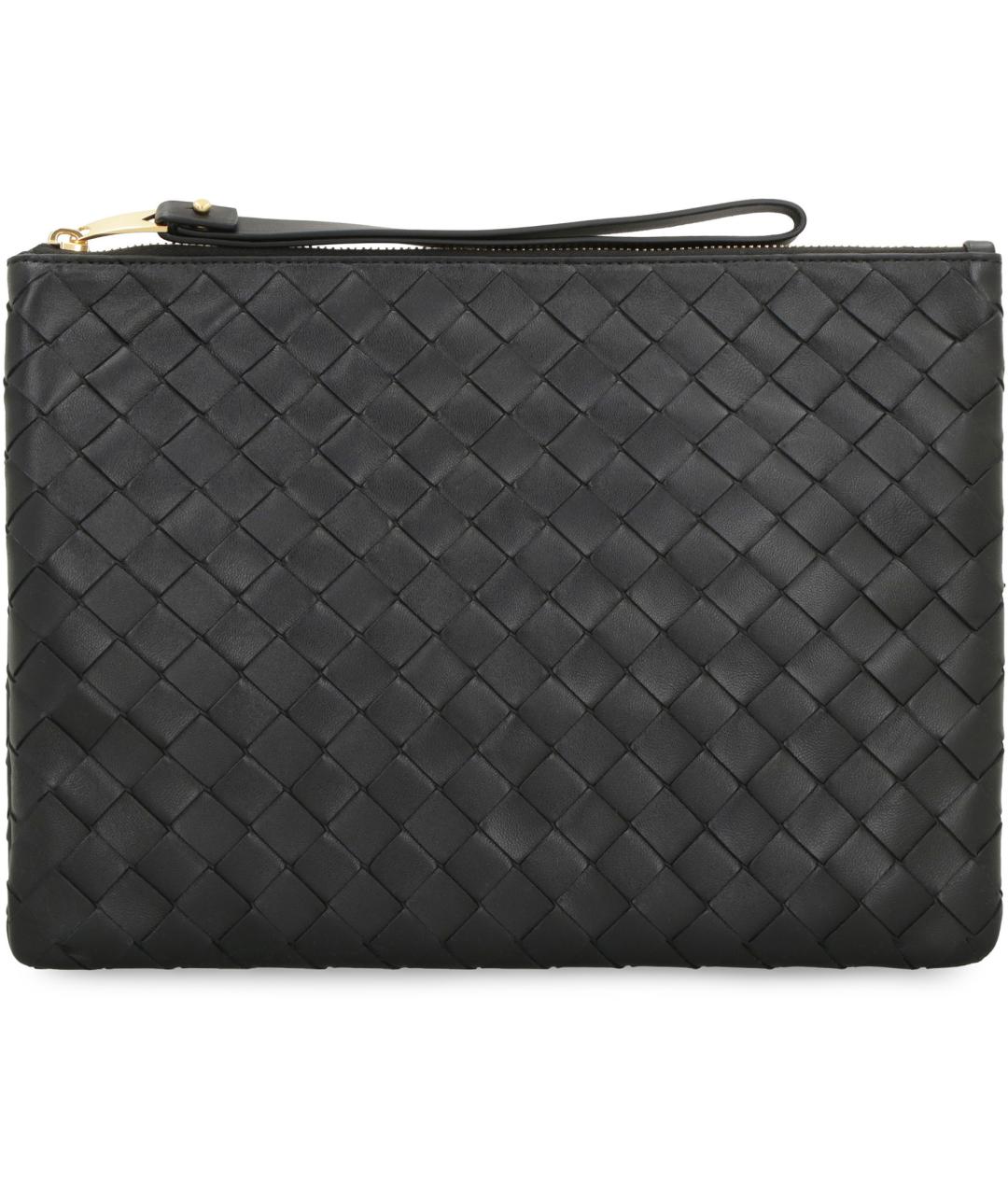 BOTTEGA VENETA Черная кожаная папка для документов, фото 2