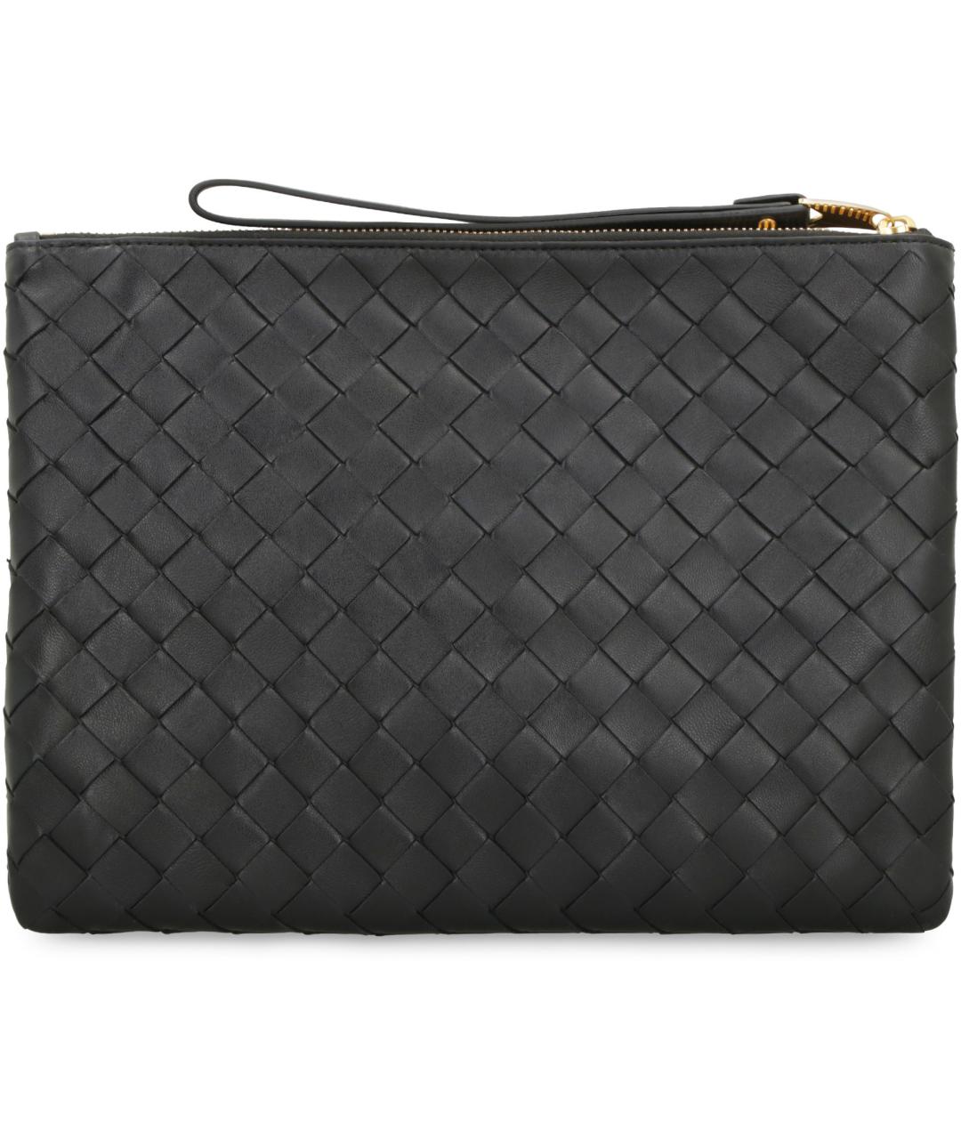 BOTTEGA VENETA Черная кожаная папка для документов, фото 3