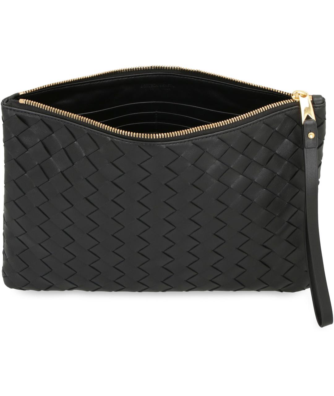 BOTTEGA VENETA Черная кожаная папка для документов, фото 5