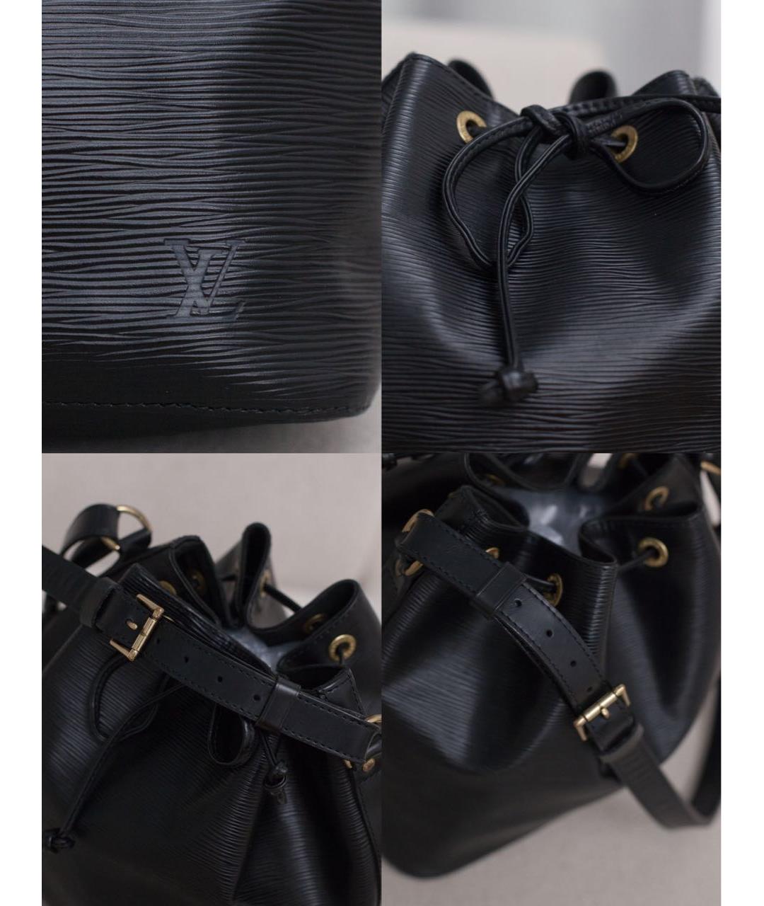 LOUIS VUITTON Черная кожаная сумка с короткими ручками, фото 7