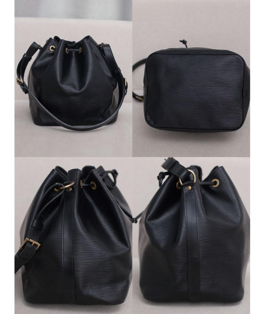 LOUIS VUITTON Черная кожаная сумка с короткими ручками, фото 6