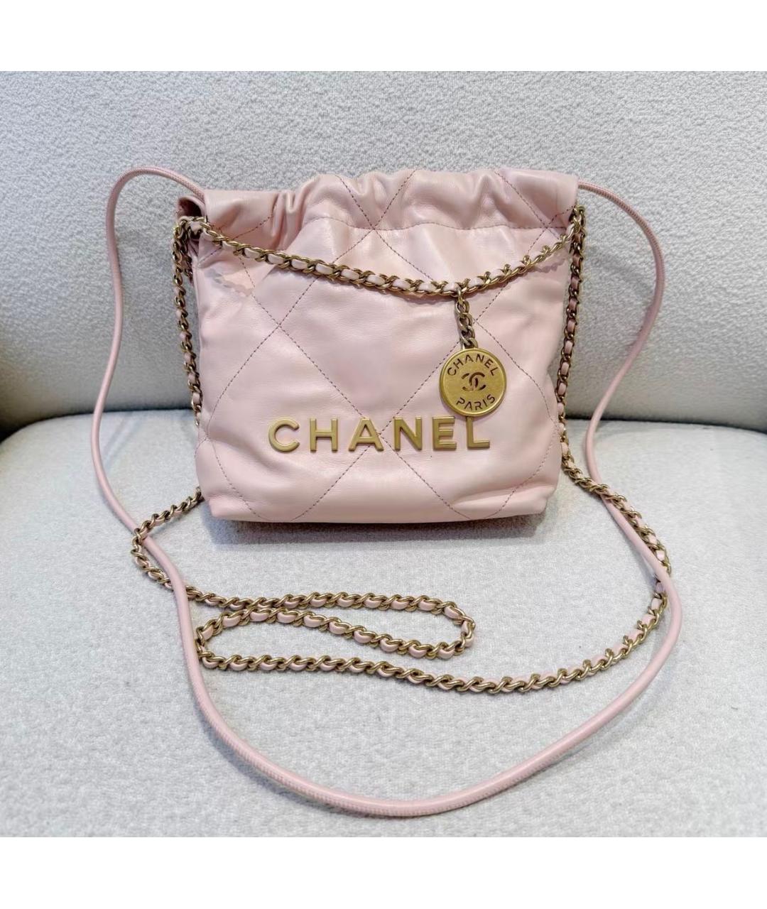 CHANEL Розовая кожаная сумка через плечо, фото 8