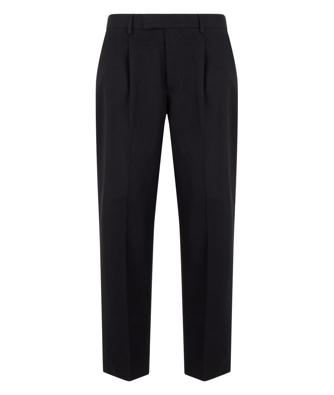 ZEGNA Черные хлопковые классические брюки, фото 1