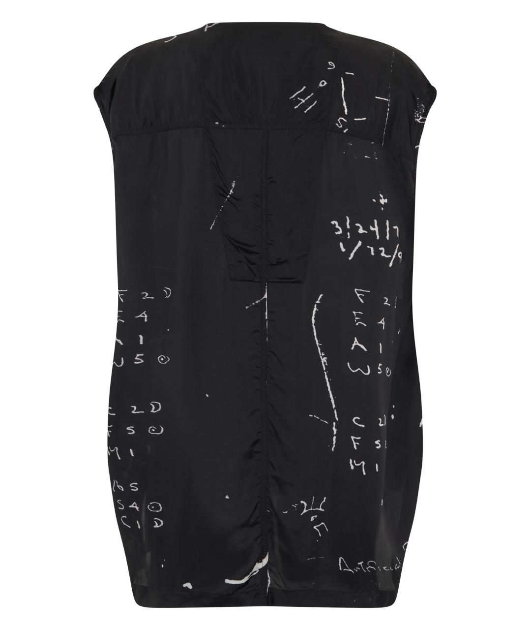RICK OWENS Черная вискозная майка, фото 2