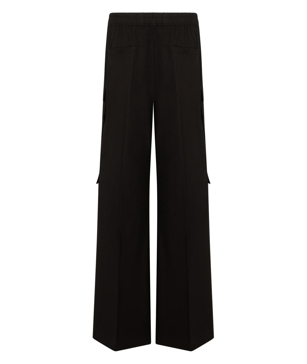 RICK OWENS Черные хлопковые повседневные брюки, фото 2