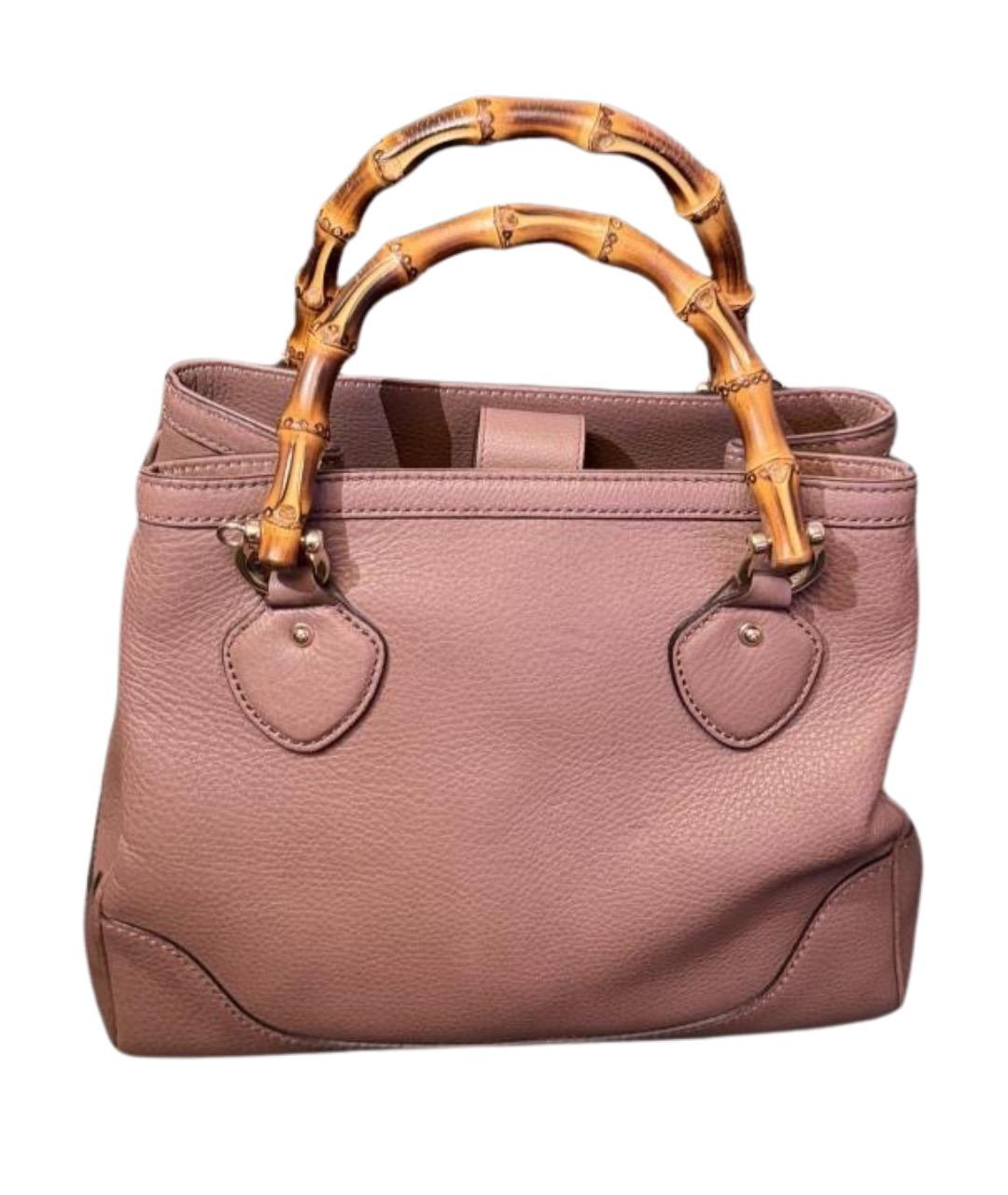 GUCCI Розовая кожаная сумка с короткими ручками, фото 1