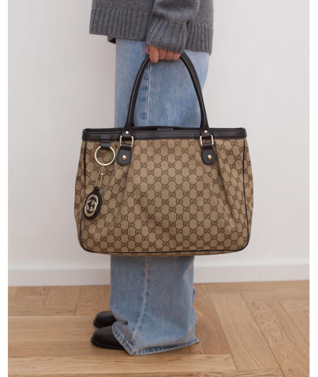 GUCCI Коричневая сумка с короткими ручками, фото 5