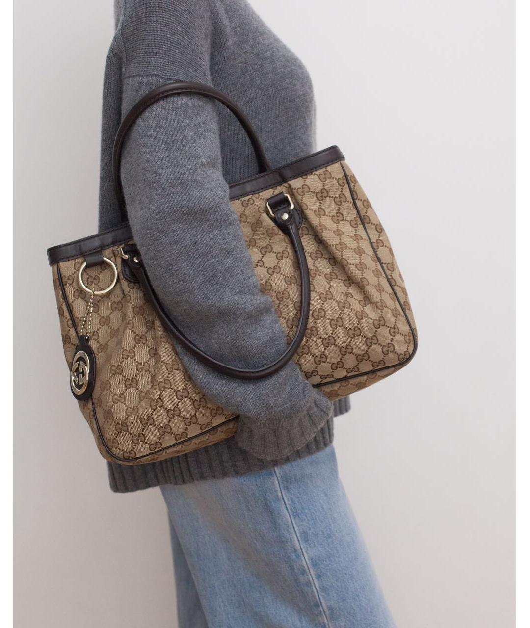GUCCI Коричневая сумка с короткими ручками, фото 3