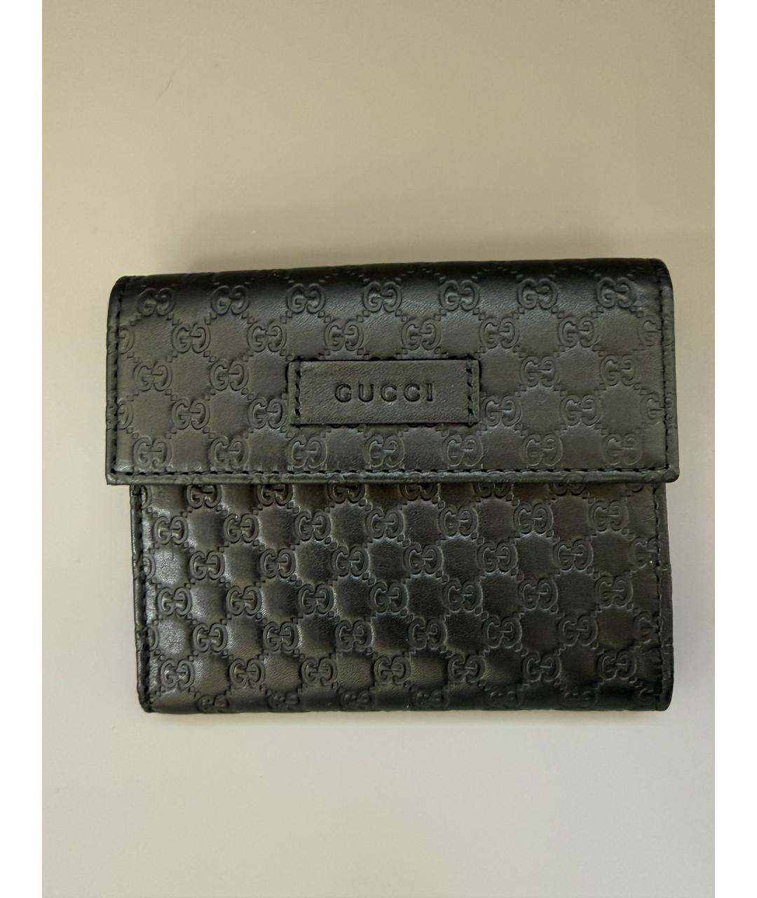 GUCCI Черный кожаный кошелек, фото 8