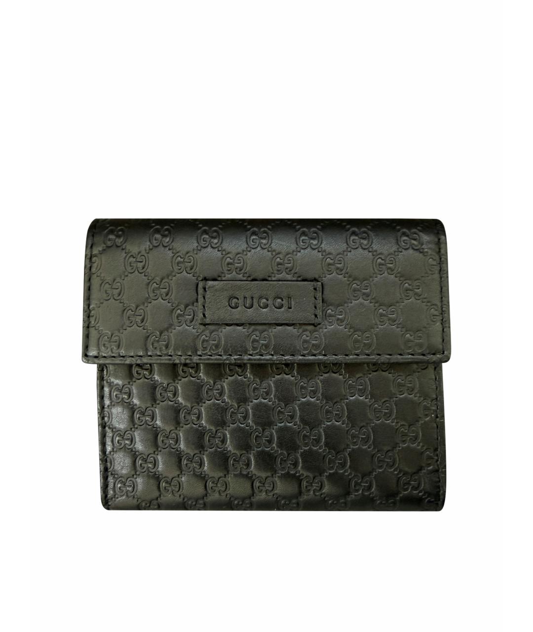 GUCCI Черный кожаный кошелек, фото 1