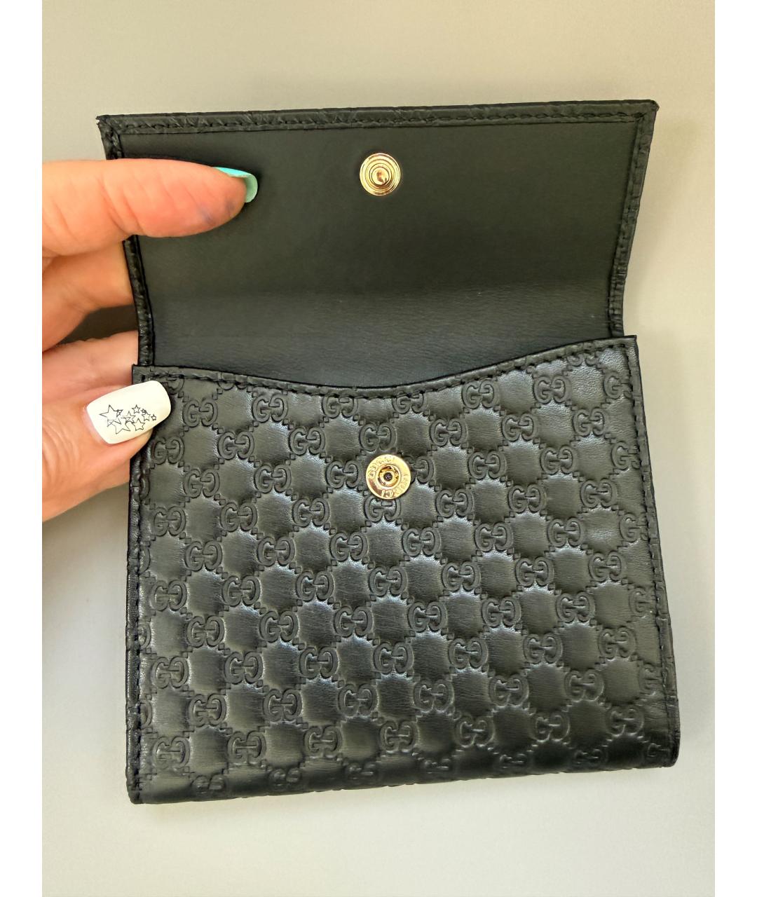 GUCCI Черный кожаный кошелек, фото 3
