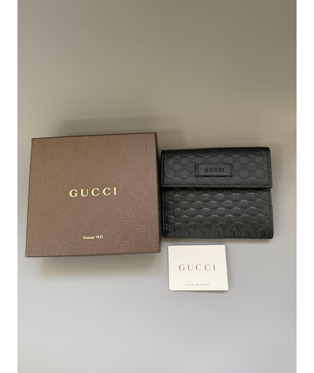 GUCCI Черный кожаный кошелек, фото 6