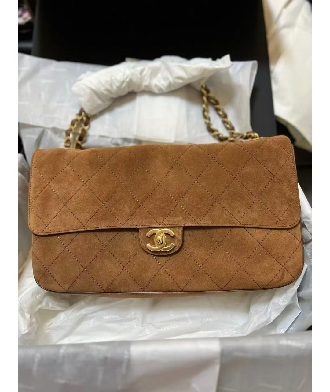 CHANEL Коричневая кожаная сумка через плечо, фото 3