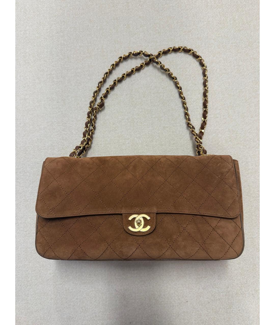 CHANEL Коричневая кожаная сумка через плечо, фото 4