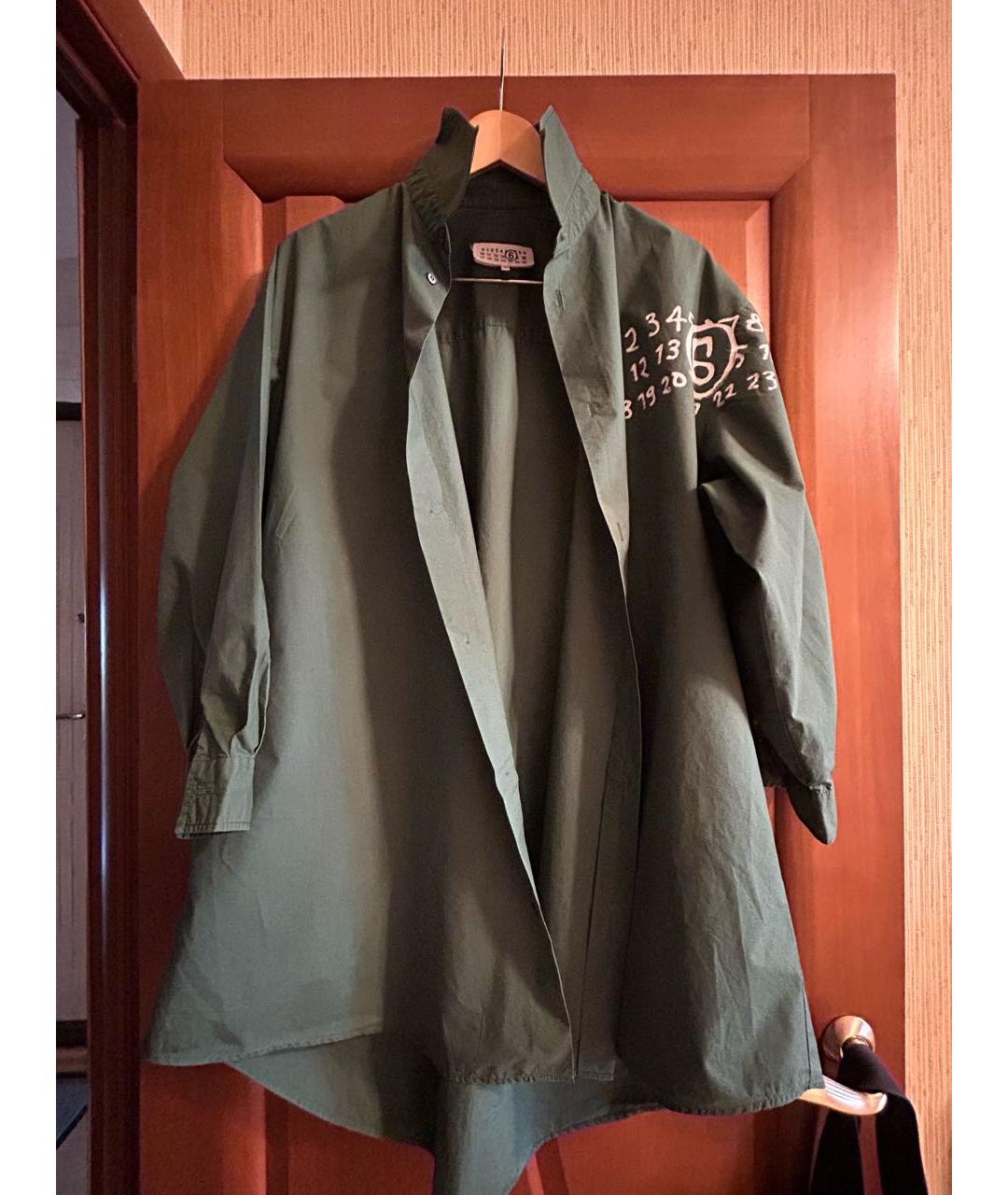 MM6 MAISON MARGIELA Зеленое хлопковое повседневное платье, фото 5