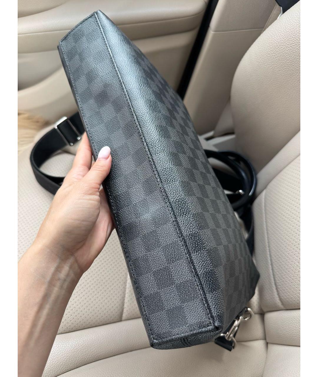 LOUIS VUITTON Серый канва портфель, фото 3