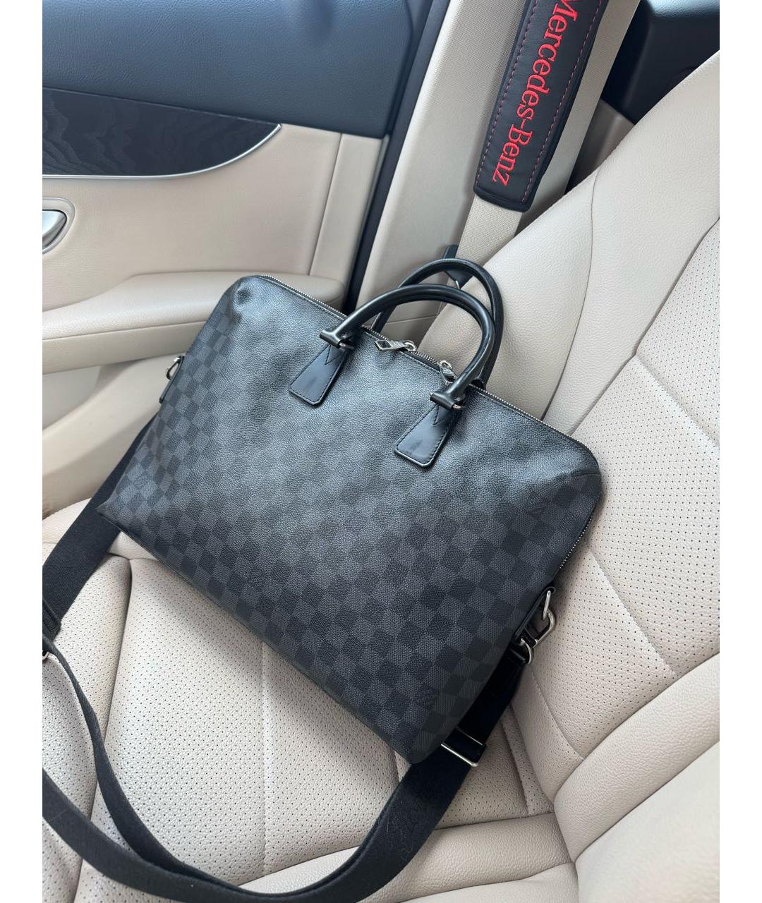 LOUIS VUITTON Серый канва портфель, фото 4