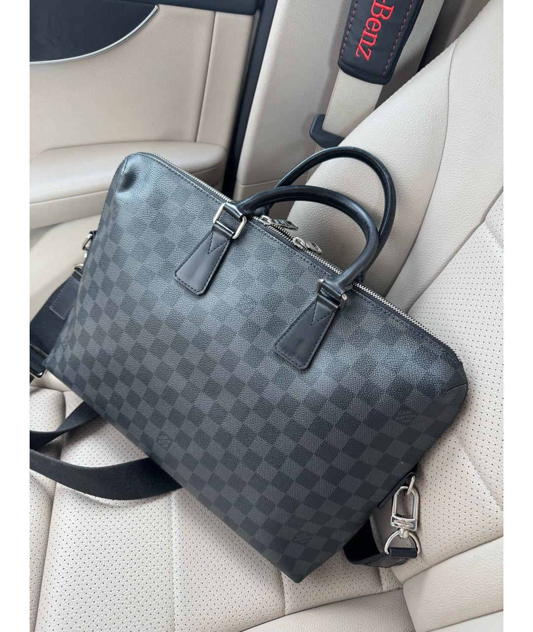 LOUIS VUITTON Серый канва портфель, фото 5