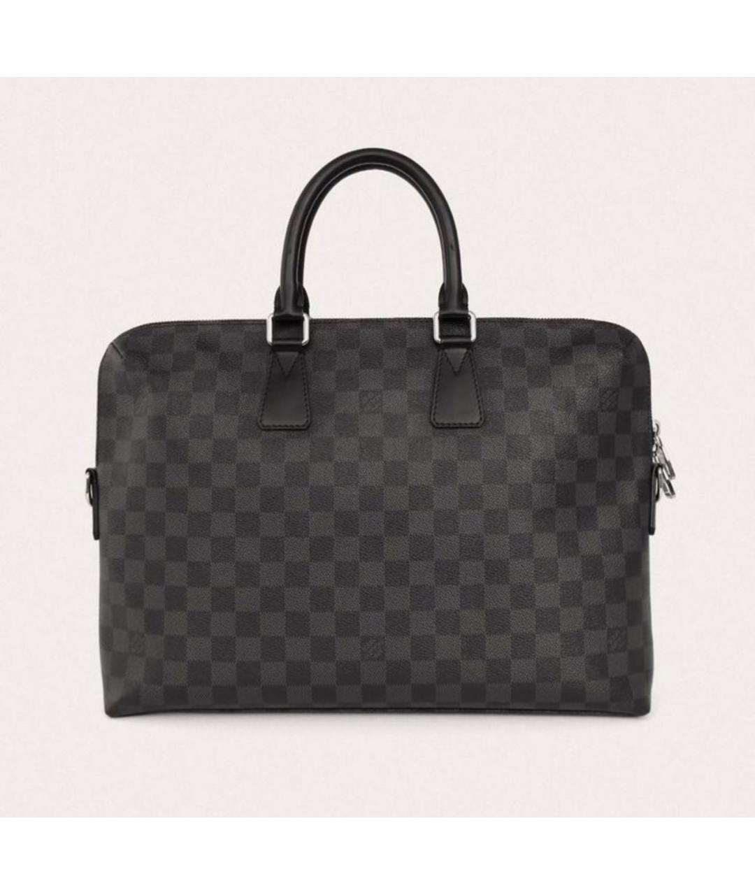 LOUIS VUITTON Серый канва портфель, фото 6