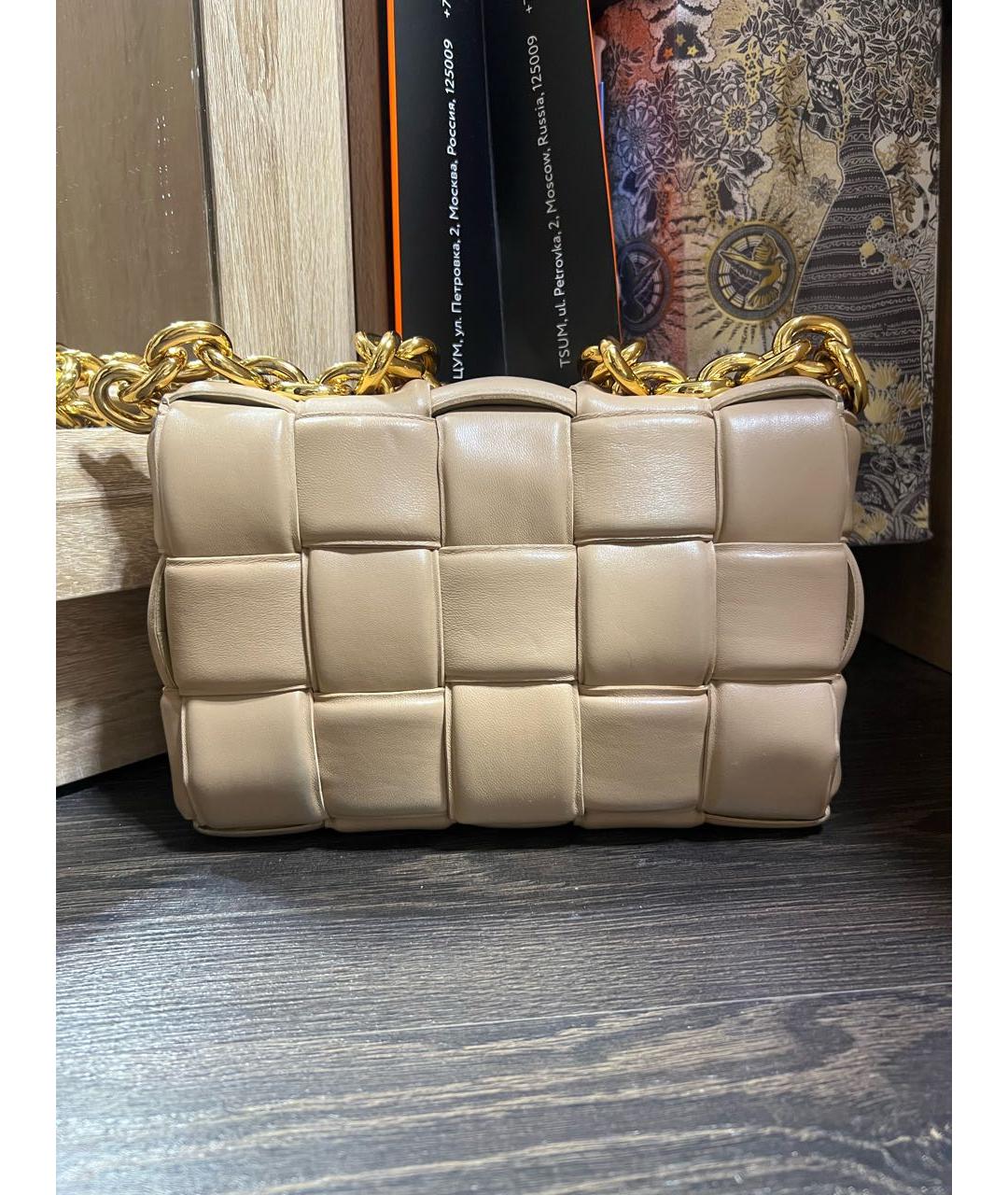 BOTTEGA VENETA Бежевая кожаная сумка через плечо, фото 3