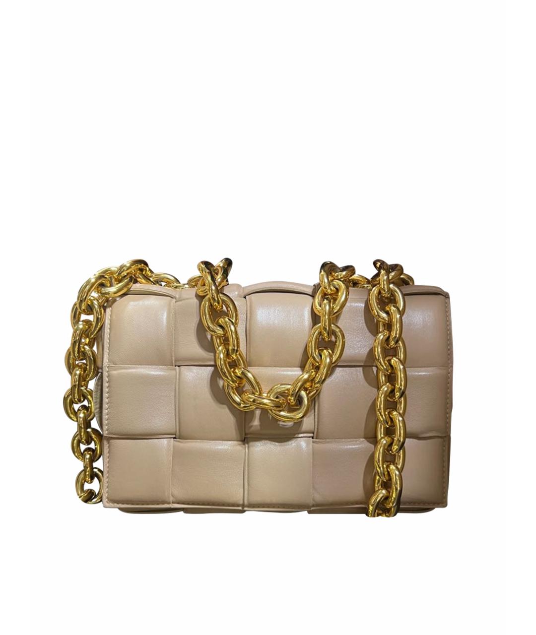 BOTTEGA VENETA Бежевая кожаная сумка через плечо, фото 1