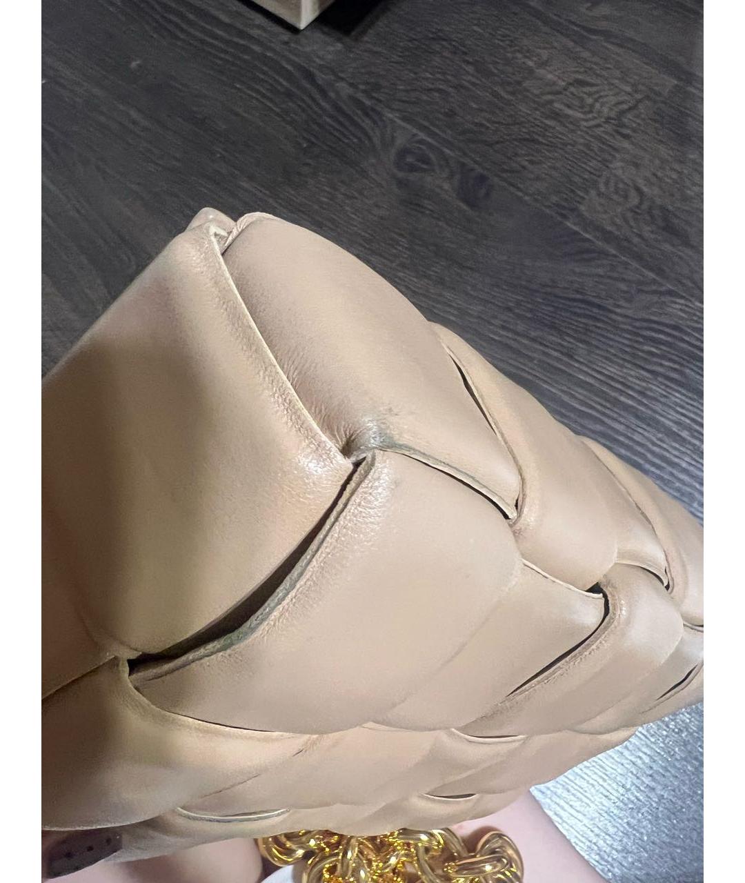 BOTTEGA VENETA Бежевая кожаная сумка через плечо, фото 5