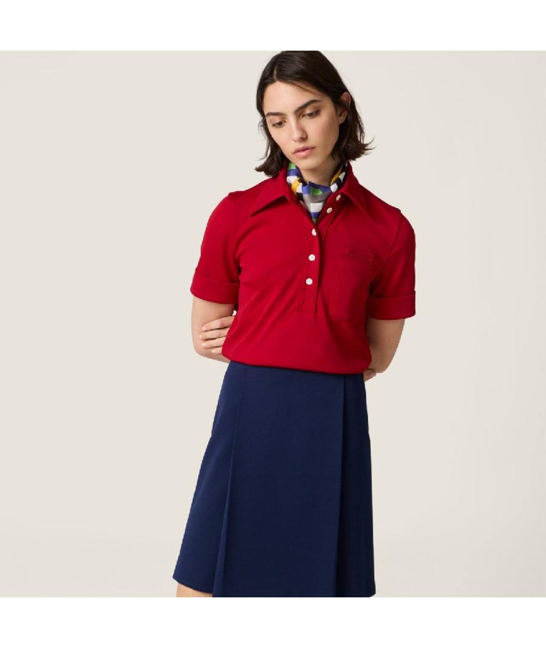 MIU MIU Бордовая вискозная футболка, фото 2