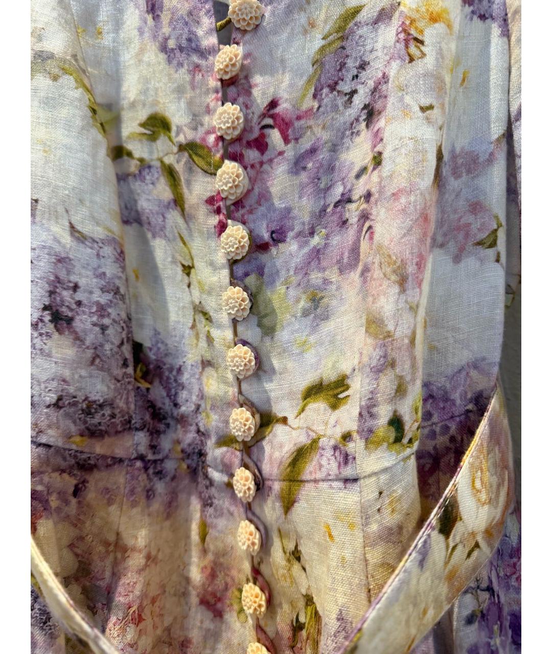 ZIMMERMANN Бежевое льняное коктейльное платье, фото 3