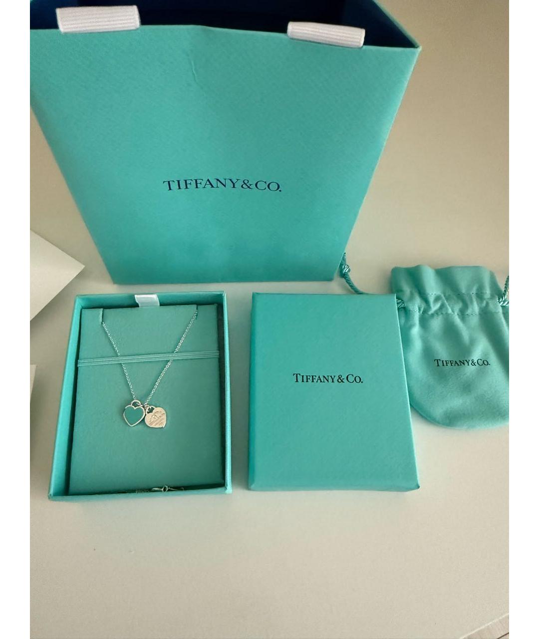 TIFFANY&CO Бирюзовая серебряная подвеска, фото 5