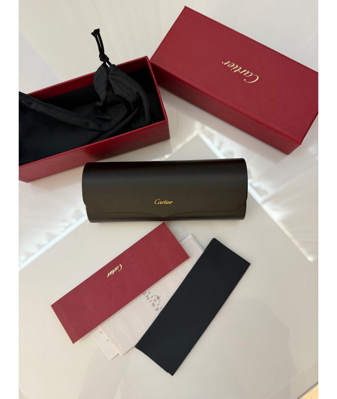 CARTIER Бежевые металлические солнцезащитные очки, фото 3