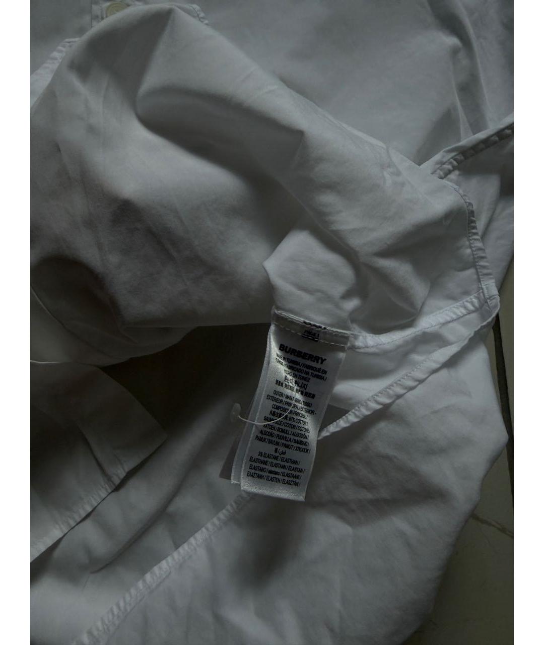 BURBERRY Белая хлопковая кэжуал рубашка, фото 4