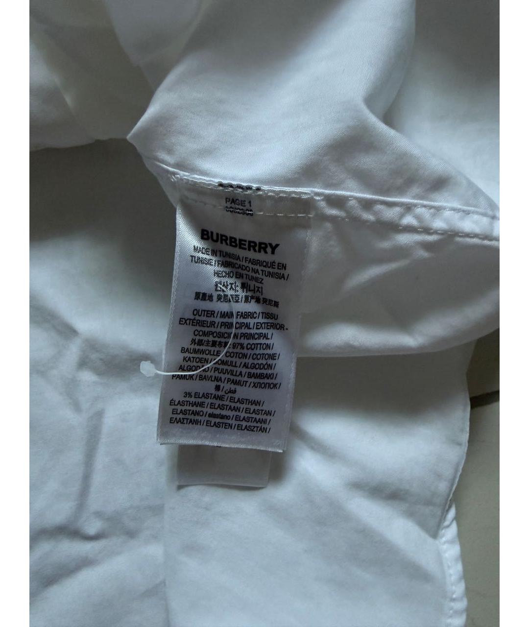 BURBERRY Белая хлопковая кэжуал рубашка, фото 7