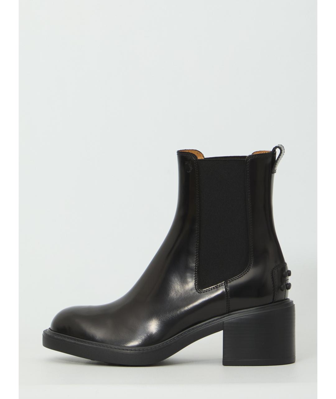 TOD'S Черные кожаные ботинки, фото 4