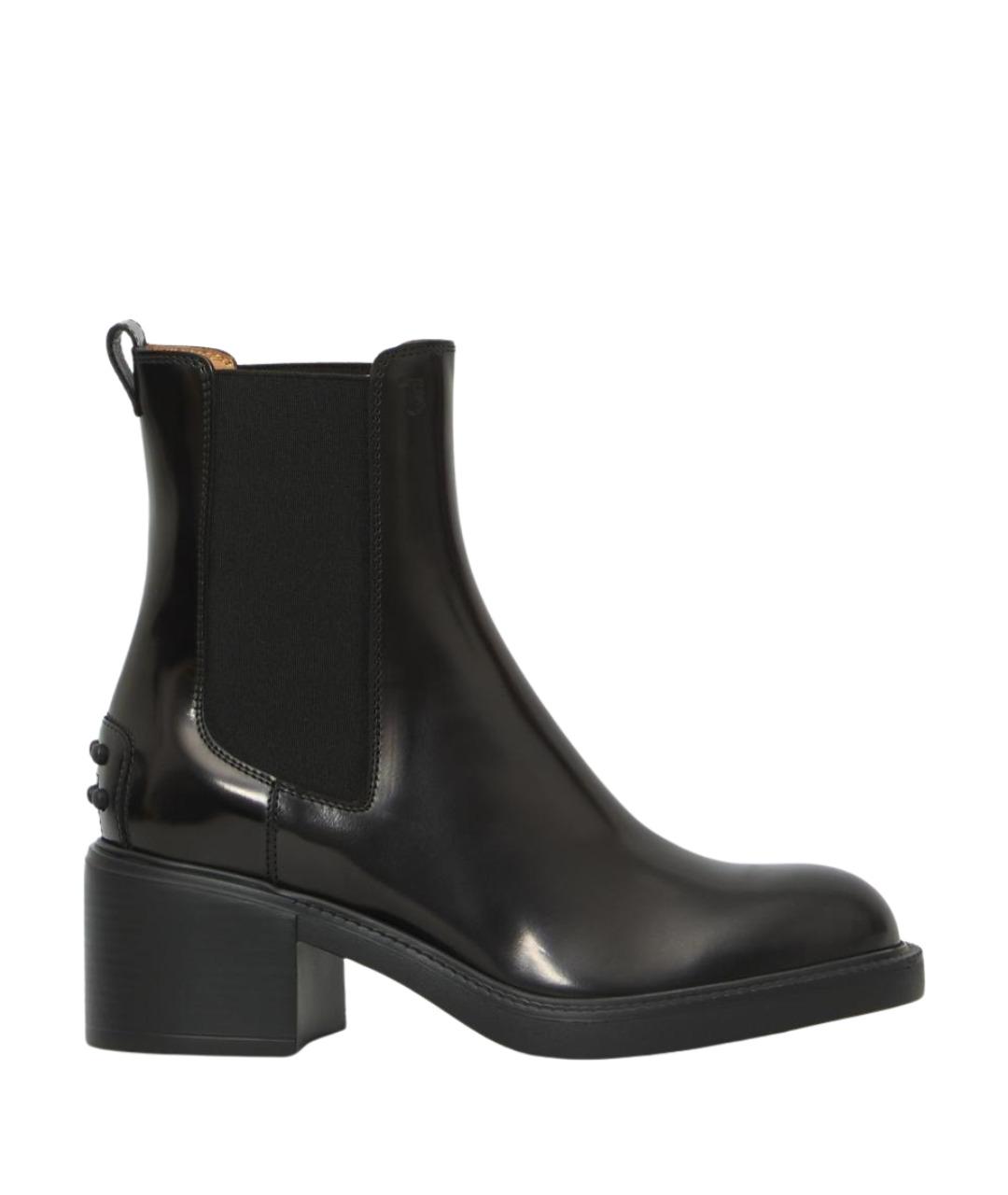 TOD'S Черные кожаные ботинки, фото 1