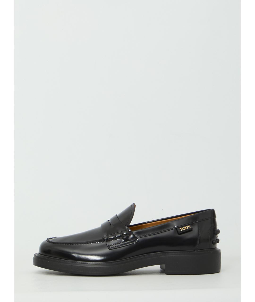 TOD'S Черные кожаные лоферы, фото 4