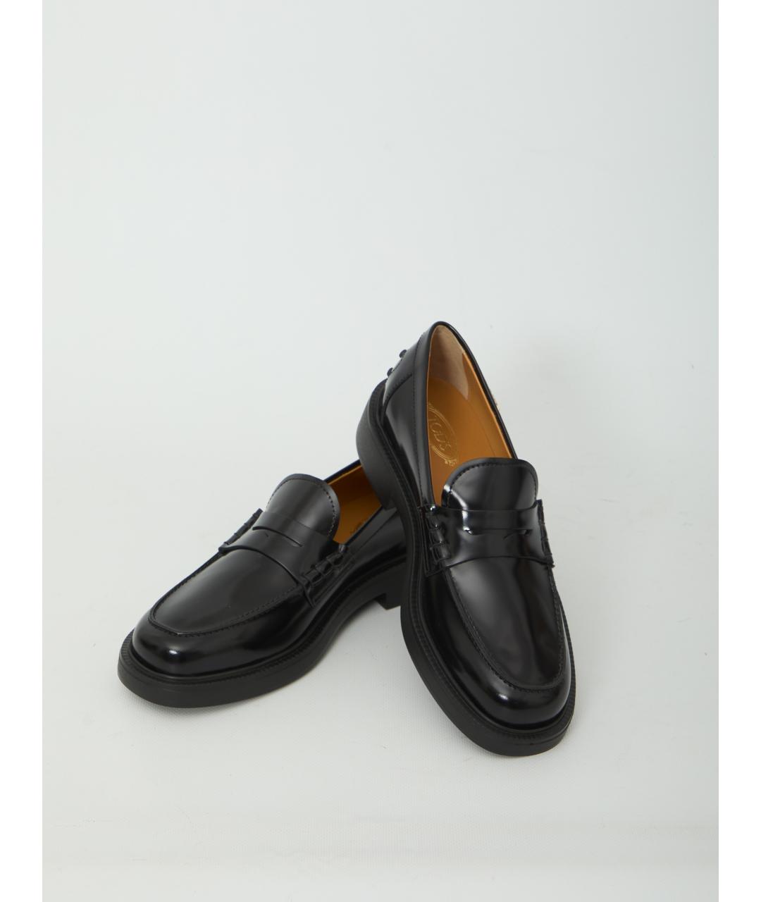 TOD'S Черные кожаные лоферы, фото 5
